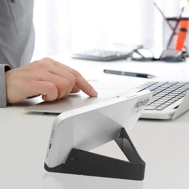 Alt view image 6 of 7 - 8 PCS Universal Pocket-Sized Colorful Portable Foldable V Model Mobile Phone Holder, Desktop Stand Mount Holder Cradle Compatible with iPads,Tablets,E-Readers,Cellphones, Kindles, Pack of 8