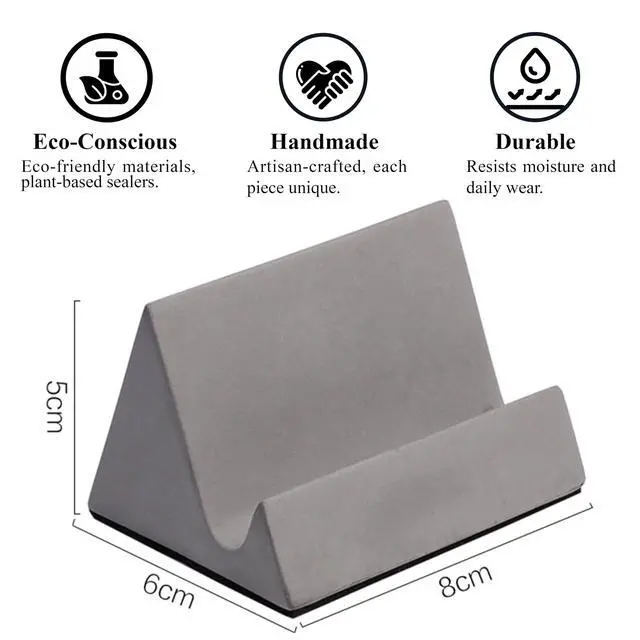 Alt view image 2 of 7 - Concrete phone stand, desktop phone stand, multifunctional stand, compatible with iPhone 16/15/14/13/12 smartphones (Grey)
