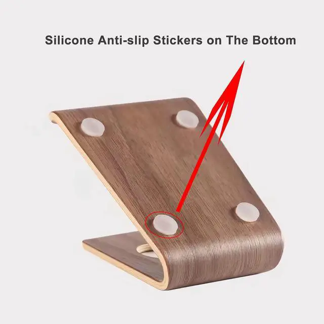 Alt view image 5 of 6 - Wooden Cell Phone Stand, Universal Mobile Phone Holder Stand Non Slip Stable Desktop Phone Stand for iPhone, iPhone13,Samsung Galaxy Smartphones, iPad, Tablets Facetime Holder for Desk