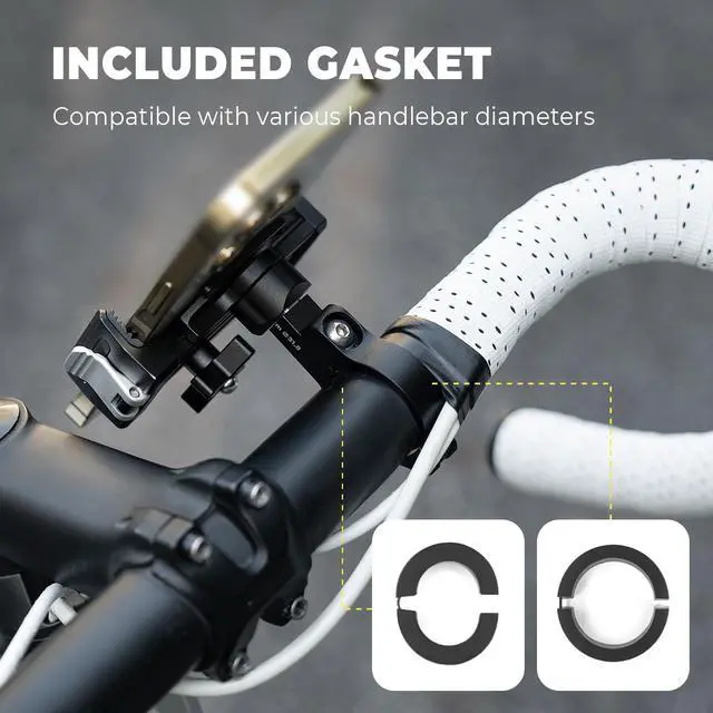 Alt view image 5 of 6 - Bike Phone Holder, Quick Release Aluminum Alloy Bike Phone Mount, 360 Rotatable, Universal Bicycle Mount for 4.5''-7.2'' Phones