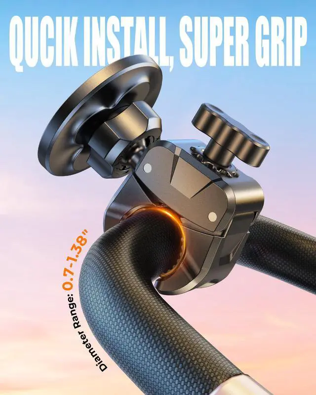 Alt view image 5 of 7 - Magnetic Gym Stroller Phone Holder with Clamp, 16 x N55 Strong Magnet Phone Mount, 360° Rotating & 60° Tilt for Treadmill/Exercise Bike/Golf Cart/Shopping Cart, Fit for iPhone 12-17