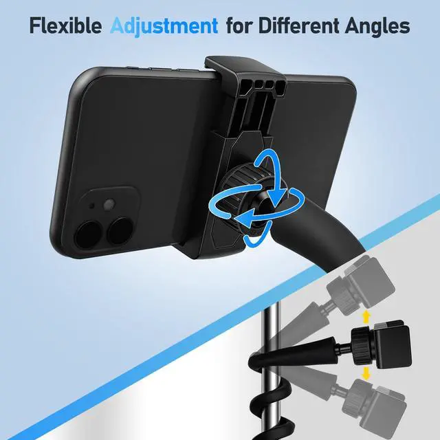 Alt view image 5 of 7 - Phone Holder for Treadmill, Stroller, Shopping Cart, Desk, Portable Gooseneck 16.5 Long Arm Phone Mount for Smartphones