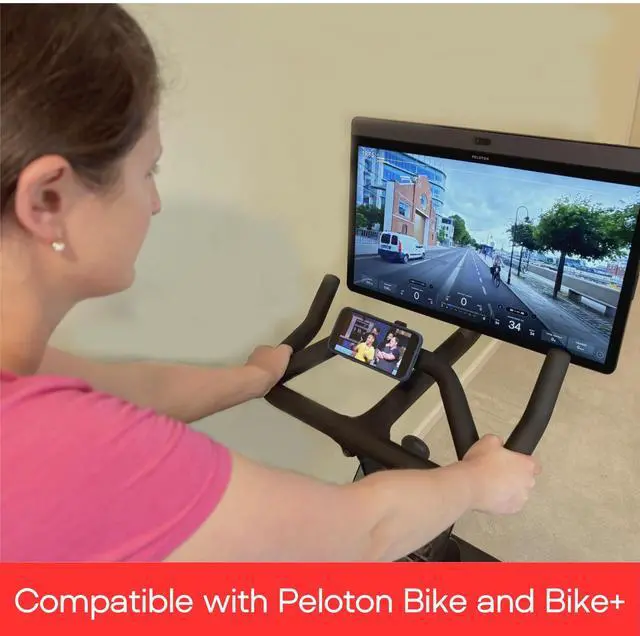 Alt view image 4 of 6 - Magnetic Phone & Tablet Holder for Peloton Bike & Bike+ Secure 360° Handlebar Mount for iPhone, Samsung & iPad Tool-Free Install, Strong Magnetic Grip