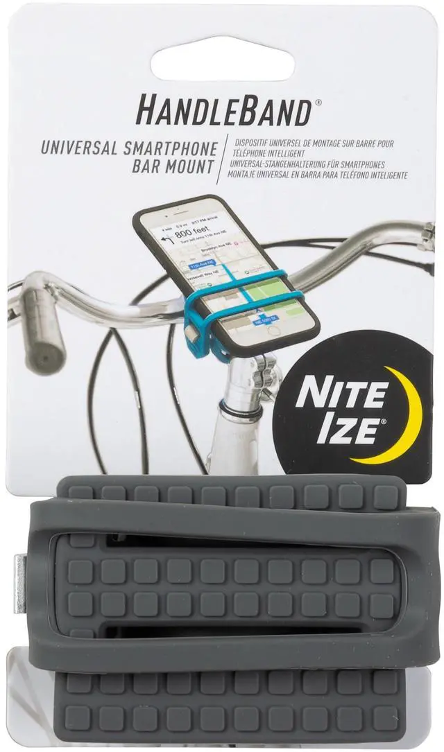 Main image of HandleBand Universal Smartphone Bike Handlebar Mount, Charcoal