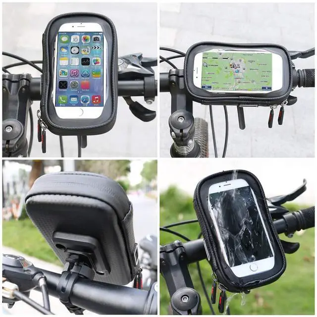 Alt view image 2 of 6 - Bike Phone Mount Bicycle Cell Phone Holder Handlebar Bag Anti-shake Waterproof with 360° Rotation Three Sizes