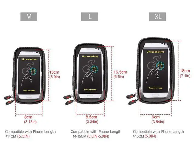 Alt view image 4 of 6 - Bike Phone Mount Bicycle Cell Phone Holder Handlebar Bag Anti-shake Waterproof with 360° Rotation Three Sizes