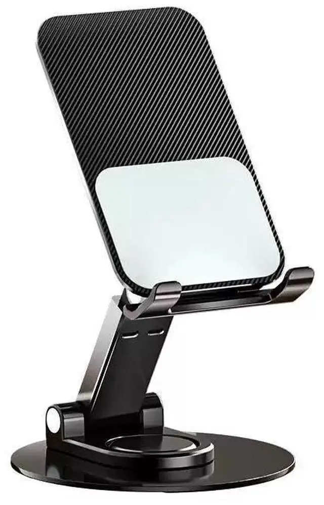 Main image of Cell Phone Stand, Adjustable Phone Holder for Desk, Foldable Design with Non-Slip Base, Compatible with Mobile Phones and Tablets, Black