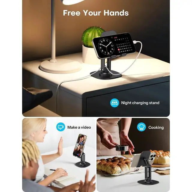 Alt view image 7 of 7 - 2 Pack Adjustable Phone Stand, Black + White
