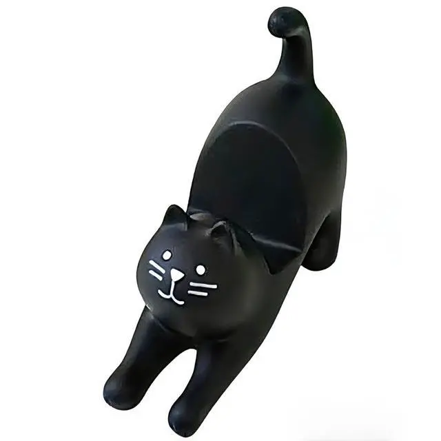 Alt view image 7 of 7 - Phone Holder Stand for Desk, Cute Cell Phone Mount for Office Tablet Accessories Gifts, Cool Desktop Decor Gadgets to Support Your Cellphone for Men Women Boys Girls - Black Cat Kawaii