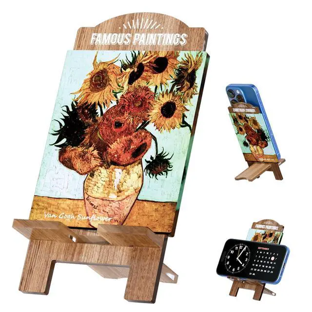 Main image of Van Gogh Sunflowers Acrylic Phone Stand Aesthetic Holder for Desk, Tablets & Phones