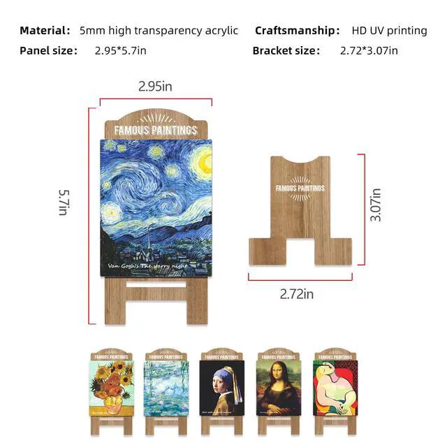 Alt view image 7 of 7 - Van Gogh Sunflowers Acrylic Phone Stand Aesthetic Holder for Desk, Tablets & Phones