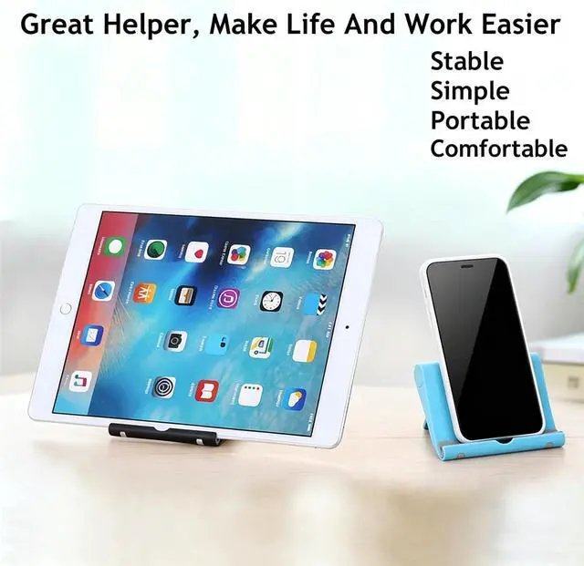 Alt view image 2 of 4 - Desktop Phone Stand 4 Pack, Foldable & Adjustable Universal Cell Phone Holder, Multi-Angle Desktop Dock for Phone & Tablet (Purple+Pink+Blue+Green)