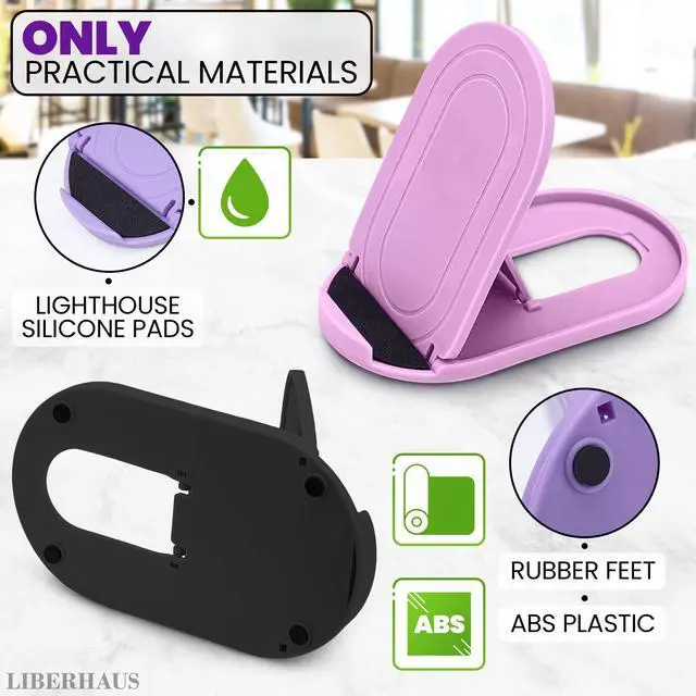 Alt view image 3 of 7 - 12 Pcs Cell Phone Stand for Desk Stable Cell Phone Holder Bulk Pack, Adjustable Design with Silicone Pads, Fits 47.9" Devices Cellphone Stand for Desk with Anti-Slip Base & Secure Positioning