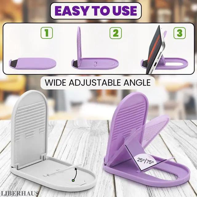 Alt view image 5 of 7 - 12 Pcs Cell Phone Stand for Desk Stable Cell Phone Holder Bulk Pack, Adjustable Design with Silicone Pads, Fits 47.9" Devices Cellphone Stand for Desk with Anti-Slip Base & Secure Positioning