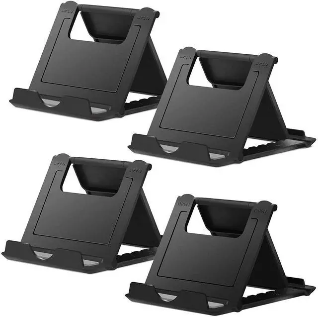 Main image of Cell Phone Stand 4 Pack, Tablet Stand Multi-Angle, Universal Phone Stand for Desk,Compatible Phone 13 12 Pro Plus All Android Smartphones,(Black)