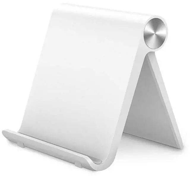 Main image of Foldable Desk Cell Phone Stand Adjustable iPhone iPad Holder Stand,Compatible for iPhone 14Pro 14Plus 13 12Pro Max 11 SE XS XR 8 7 6,Switch,iPad,Samsung,Kindle-White