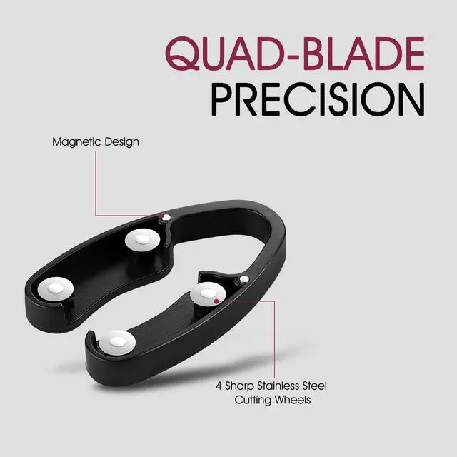 Alt view image 3 of 7 - 2 Pcs Wine Foil Cutter Magnetic Design, 4 Stainless Blades Foil Remover Wine Bottles Opener Accessory, Removes Foil Top Effortlessly for Wine Lovers, Black