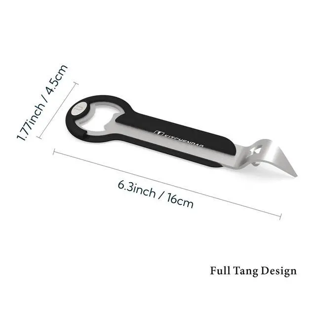 Alt view image 7 of 7 - Magnetic Bottle and Can Opener for Refrigerator, Stainless Steel Manual Can Punch Opener for Liquid with Cap Catcher, Stick to Fridge for Easy Storage, Can Tapper Church Key with Magnet