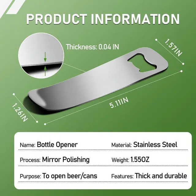 Alt view image 2 of 6 - 2 PCS Stainless Steel Beer Bottle Opener, Soda Can Opener, Beer Can Opener, Water Bottle Opener, Perfect Bar Accessory for Beer Lovers, Great Gift Idea