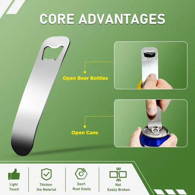 Alt view image 3 of 6 - 2 PCS Stainless Steel Beer Bottle Opener, Soda Can Opener, Beer Can Opener, Water Bottle Opener, Perfect Bar Accessory for Beer Lovers, Great Gift Idea