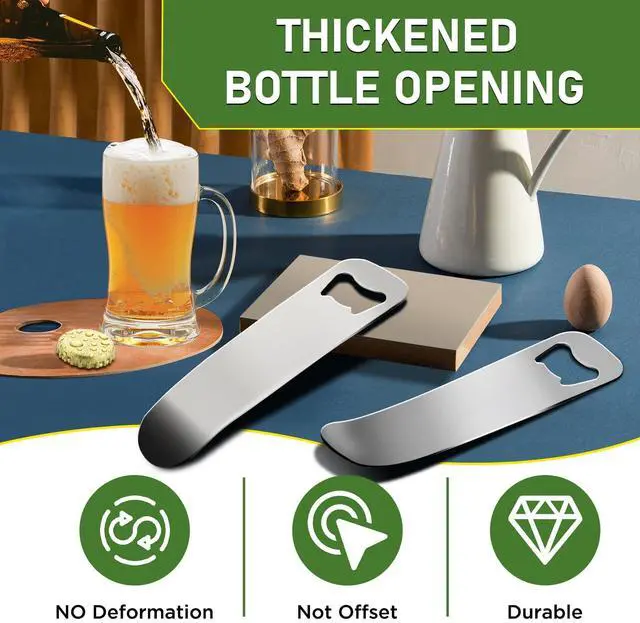 Alt view image 5 of 6 - 2 PCS Stainless Steel Beer Bottle Opener, Soda Can Opener, Beer Can Opener, Water Bottle Opener, Perfect Bar Accessory for Beer Lovers, Great Gift Idea