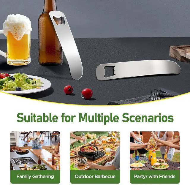 Alt view image 6 of 6 - 2 PCS Stainless Steel Beer Bottle Opener, Soda Can Opener, Beer Can Opener, Water Bottle Opener, Perfect Bar Accessory for Beer Lovers, Great Gift Idea