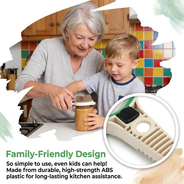 Alt view image 2 of 7 - 4 in 1 Adjustable Jar Opener Multi-Purpose Bottle Openers for Seniors & Weak Hands Lid Gripper With Non-Slip Teeth Vial Decapper Suitable for Beer Salad Dressing Kitchen Helper