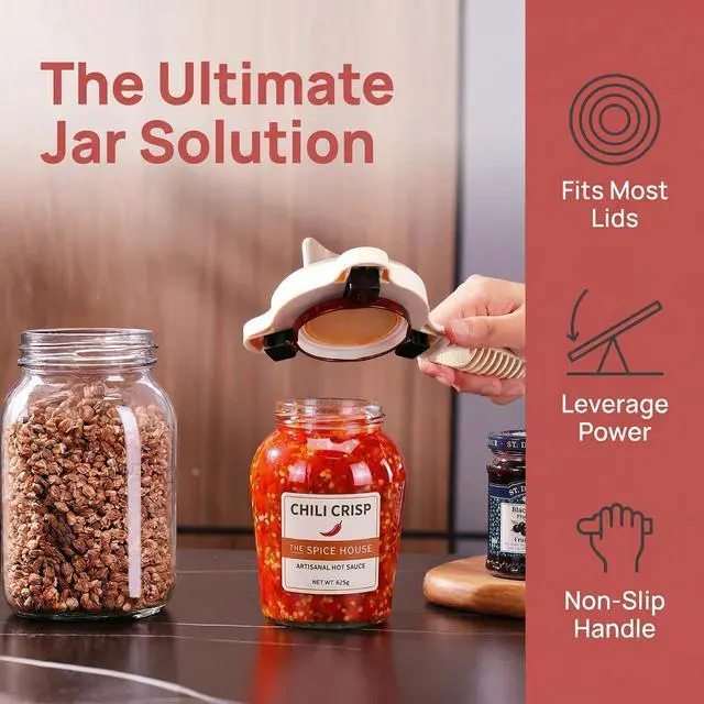 Alt view image 6 of 7 - 4 in 1 Adjustable Jar Opener Multi-Purpose Bottle Openers for Seniors & Weak Hands Lid Gripper With Non-Slip Teeth Vial Decapper Suitable for Beer Salad Dressing Kitchen Helper
