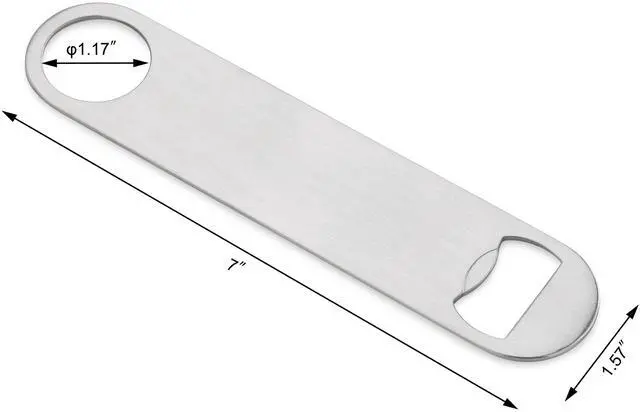 Alt view image 2 of 6 - 533401 Stainless Steel Flat Bottle Opener, 7-Inch