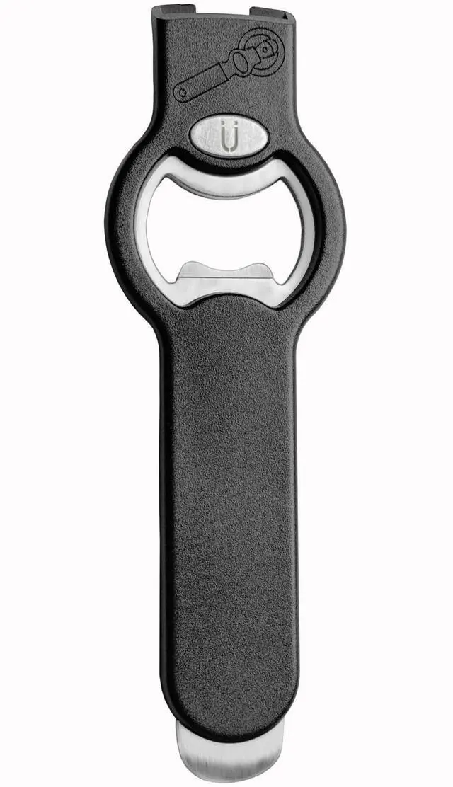 Main image of 2-in-1 Magnetic Soda Can & Beer Bottle Opener-Dual Magnets for Fridge & Cap Catcher, Heavy Duty Stainless Steel, Perfect for Big Hands,Long nails, RV, Bartender, Gift for Father, Black, Openpro 1 Pack
