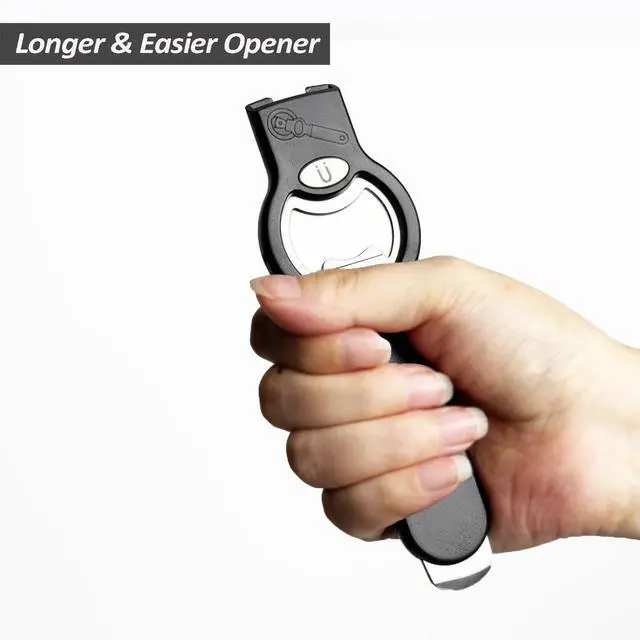 Alt view image 7 of 7 - 2-in-1 Magnetic Soda Can & Beer Bottle Opener-Dual Magnets for Fridge & Cap Catcher, Heavy Duty Stainless Steel, Perfect for Big Hands,Long nails, RV, Bartender, Gift for Father, Black, Openpro 1 Pack