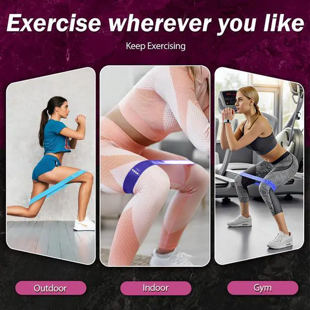 Alt view image 3 of 6 - Resistance Bands for Working Out, 5 Levels Resistance Exercise Bands with Woven Bag, Bands for Working Out Women Men, Yoga, Pilates, Rehabilitation Training