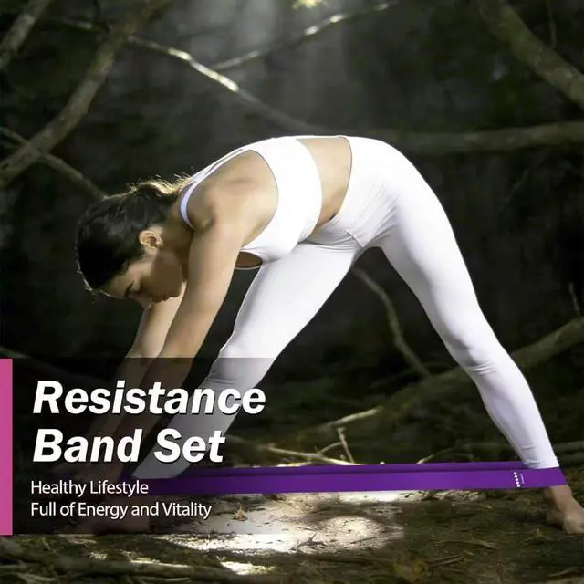 Alt view image 4 of 6 - Resistance Bands for Working Out, 5 Levels Resistance Exercise Bands with Woven Bag, Bands for Working Out Women Men, Yoga, Pilates, Rehabilitation Training
