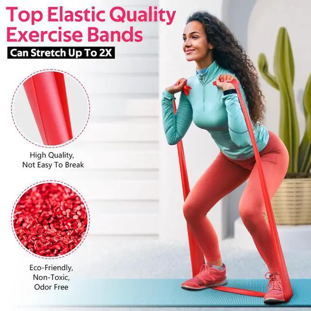 Alt view image 3 of 7 - Bands for Working Out, Exercise Bands for Physical Therapy, Stretch, Recovery, Pilates, Rehab, Strength Training and Yoga Starter Set
