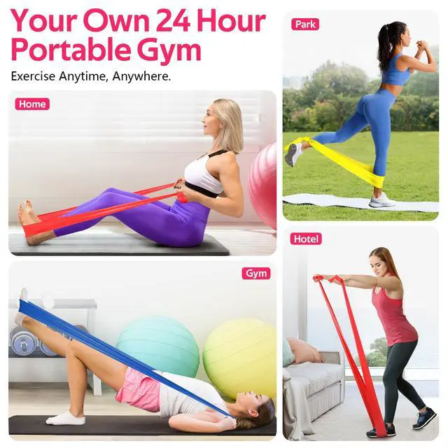 Alt view image 5 of 7 - Bands for Working Out, Exercise Bands for Physical Therapy, Stretch, Recovery, Pilates, Rehab, Strength Training and Yoga Starter Set