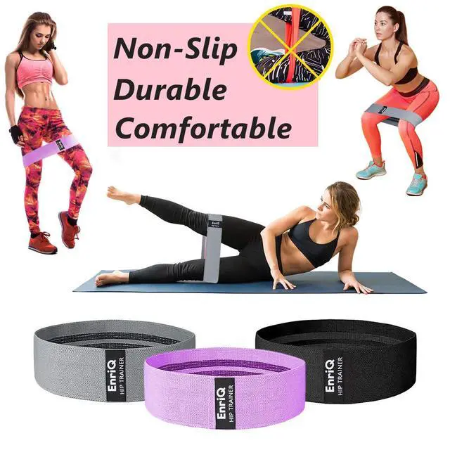 Alt view image 2 of 5 - Booty Bands Fabric Resistance Bands for Legs and Butt Cloth Hip Bands Workout Exercise Bands 3 Set Women Men Stretch Exercise Loops Thick Wide Non Slip Bootie Band