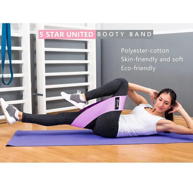 Alt view image 5 of 5 - Booty Bands Fabric Resistance Bands for Legs and Butt Cloth Hip Bands Workout Exercise Bands 3 Set Women Men Stretch Exercise Loops Thick Wide Non Slip Bootie Band