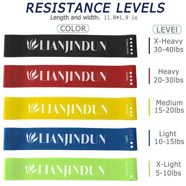 Alt view image 2 of 6 - 5 Set of Resistance Bands for Working Out for Women & Men, Elastic Band for Home Gym Exercise Workout, Stretch Bands, Loop Exercise Bands for Fitness, Strength, Physical Therapy, Yoga, Pilates