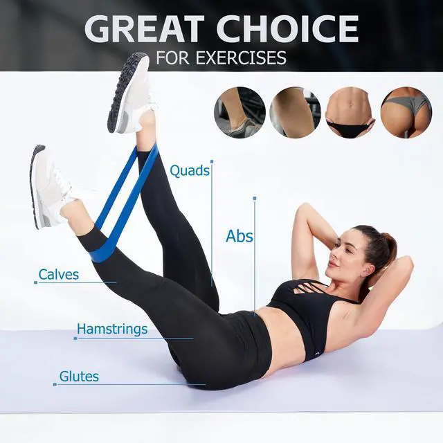 Alt view image 4 of 6 - 5 Set of Resistance Bands for Working Out for Women & Men, Elastic Band for Home Gym Exercise Workout, Stretch Bands, Loop Exercise Bands for Fitness, Strength, Physical Therapy, Yoga, Pilates