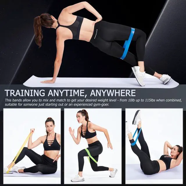 Alt view image 5 of 6 - 5 Set of Resistance Bands for Working Out for Women & Men, Elastic Band for Home Gym Exercise Workout, Stretch Bands, Loop Exercise Bands for Fitness, Strength, Physical Therapy, Yoga, Pilates