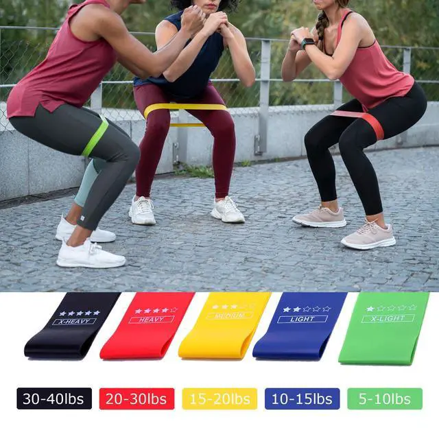Alt view image 4 of 7 - Resistance Loop Exercise Bands for Working Out, Women & Men Exercise with Instruction Guide and Carry Bag, for Whole-Body Fitness, Stretching, Physical Therapy, Strength Training