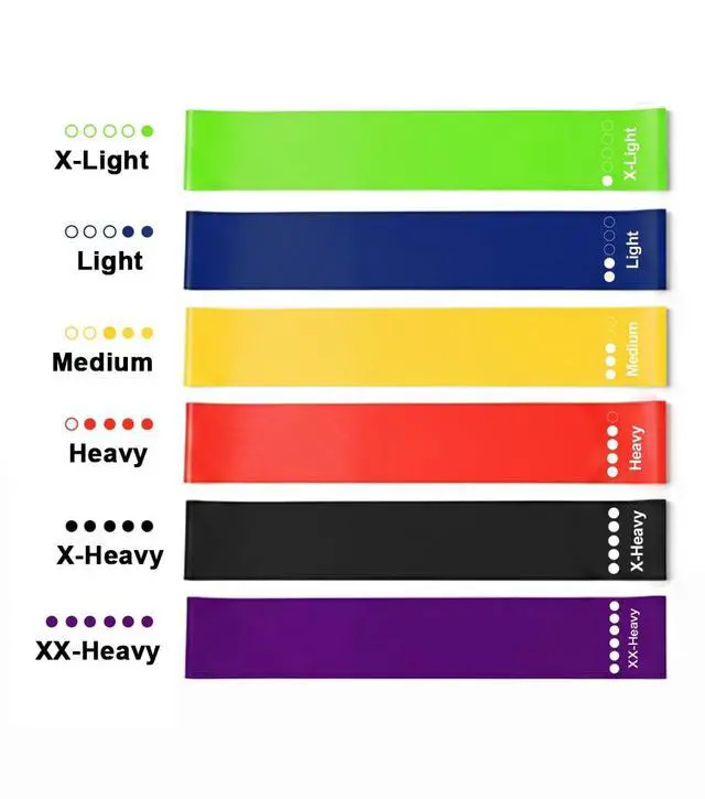 Alt view image 4 of 4 - Resistance Bands Set of 6 Multi-Color Elastic Workout Bands for Men & Women, Ideal for Home Gym