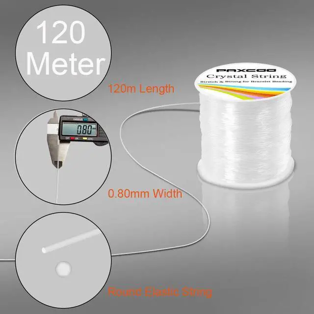 Alt view image 4 of 6 - 0.8mm Elastic String, Stretchy Bracelet String Crystal String Bead Cord for Bracelet, Beading and Jewelry Making (120 m)