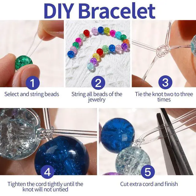 Alt view image 6 of 7 - 0.5mm Elastic Bracelets Strings Cord, Elastic Crystal Stretch Bead Cord for Jewelry Making, Clear Stretchy Elastic String Cord for Beading, Transparent Thread for Bracelet Necklace Making