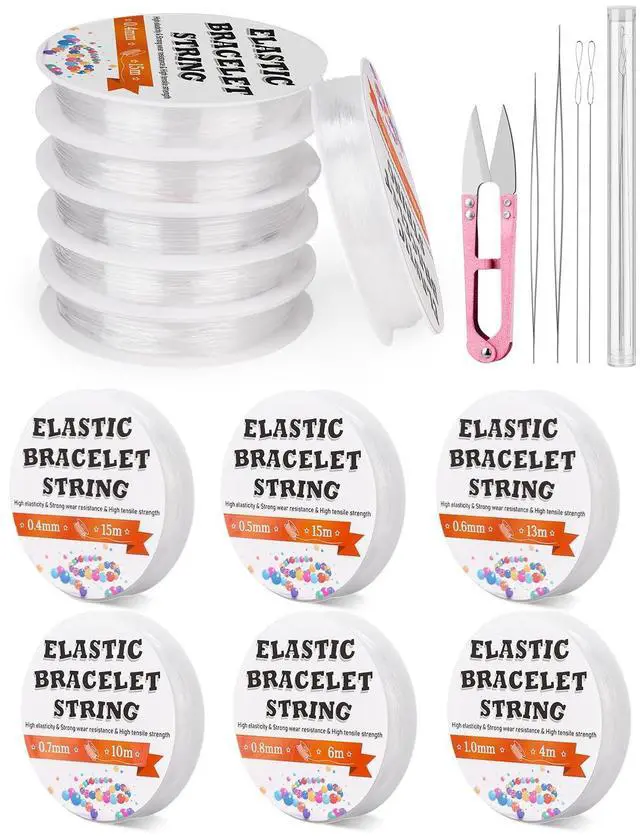 Main image of 6 Sizes Stretchy Bracelet String Elastic String for Bracelet Making Jewelry Making Supplies Easy to Knot with Jewelry Making Supplies Beading Needles and Container for Storage