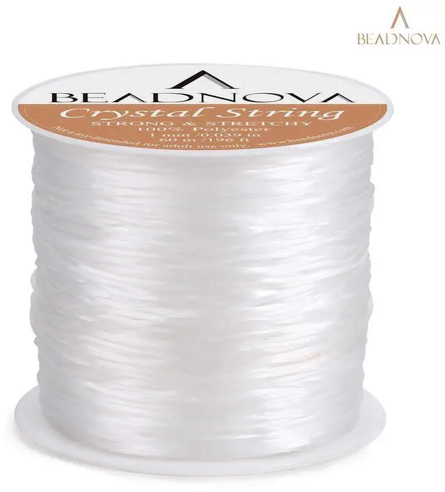 Alt view image 2 of 7 - 1mm Elastic Stretch Crystal String Cord for Jewelry Making Bracelet Beading Thread 60m/roll (Clear White)
