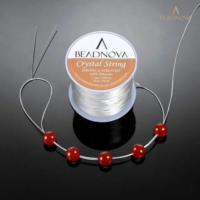 Alt view image 4 of 7 - 1mm Elastic Stretch Crystal String Cord for Jewelry Making Bracelet Beading Thread 60m/roll (Clear White)