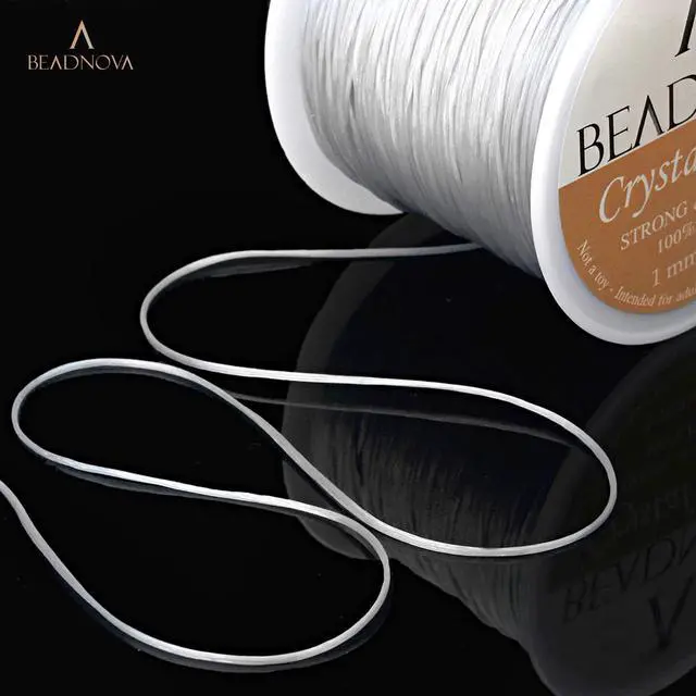 Alt view image 5 of 7 - 1mm Elastic Stretch Crystal String Cord for Jewelry Making Bracelet Beading Thread 60m/roll (Clear White)