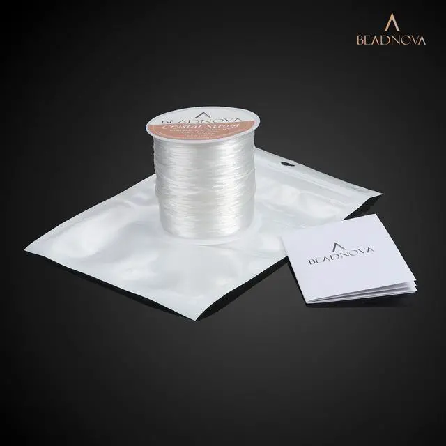 Alt view image 7 of 7 - 1mm Elastic Stretch Crystal String Cord for Jewelry Making Bracelet Beading Thread 60m/roll (Clear White)