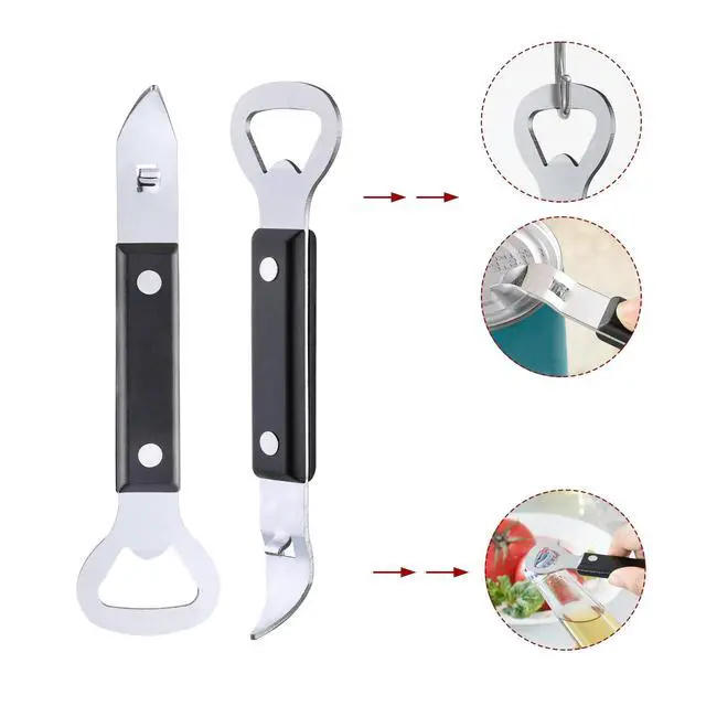 Alt view image 2 of 7 - 2PCS Bottle Opener, Stainless Steel Manual Can Punch Bottle Cap Beer Bottle Openers, Dishwasher Safe